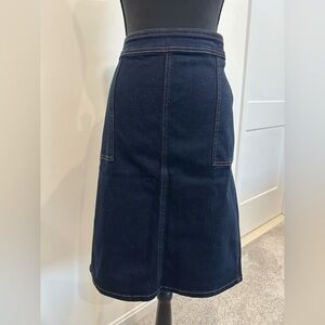 Lands' End Dark Blue A-Line Skirt